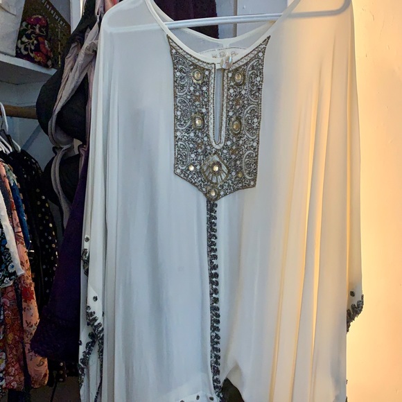 Jen’s Pirate Booty Cream Bohemian Kaftan Coverup Dress (O/S) - Picture 3 of 8